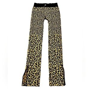 Women’s Fabletics Animal Print Leggings Ankle Slits Cheetah